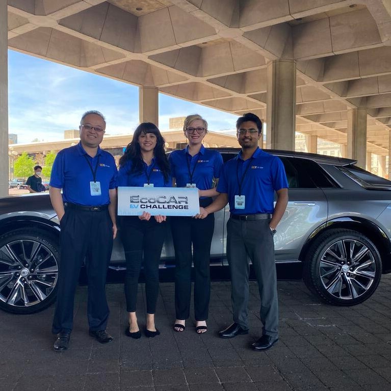 Left to right: Guoyuan Wu, Jacqueline Garrido Escobar, Grace Johnson, Saswat Priyadarshi Nayak at the EcoCAR Launch workshop in Washington, D.C.