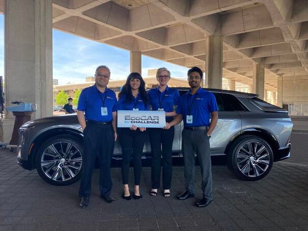 Left to right: Guoyuan Wu, Jacqueline Garrido Escobar, Grace Johnson, Saswat Priyadarshi Nayak at the EcoCAR Launch workshop in Washington, D.C.